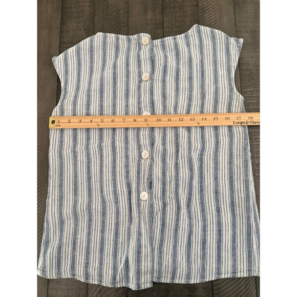 Max Studio Linen Blend Button-Back Striped Sleeveless Top Women’s Size M - Picture 6 of 7